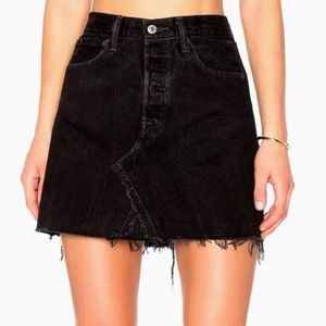 Re/Done Levis Black Denim Skirt